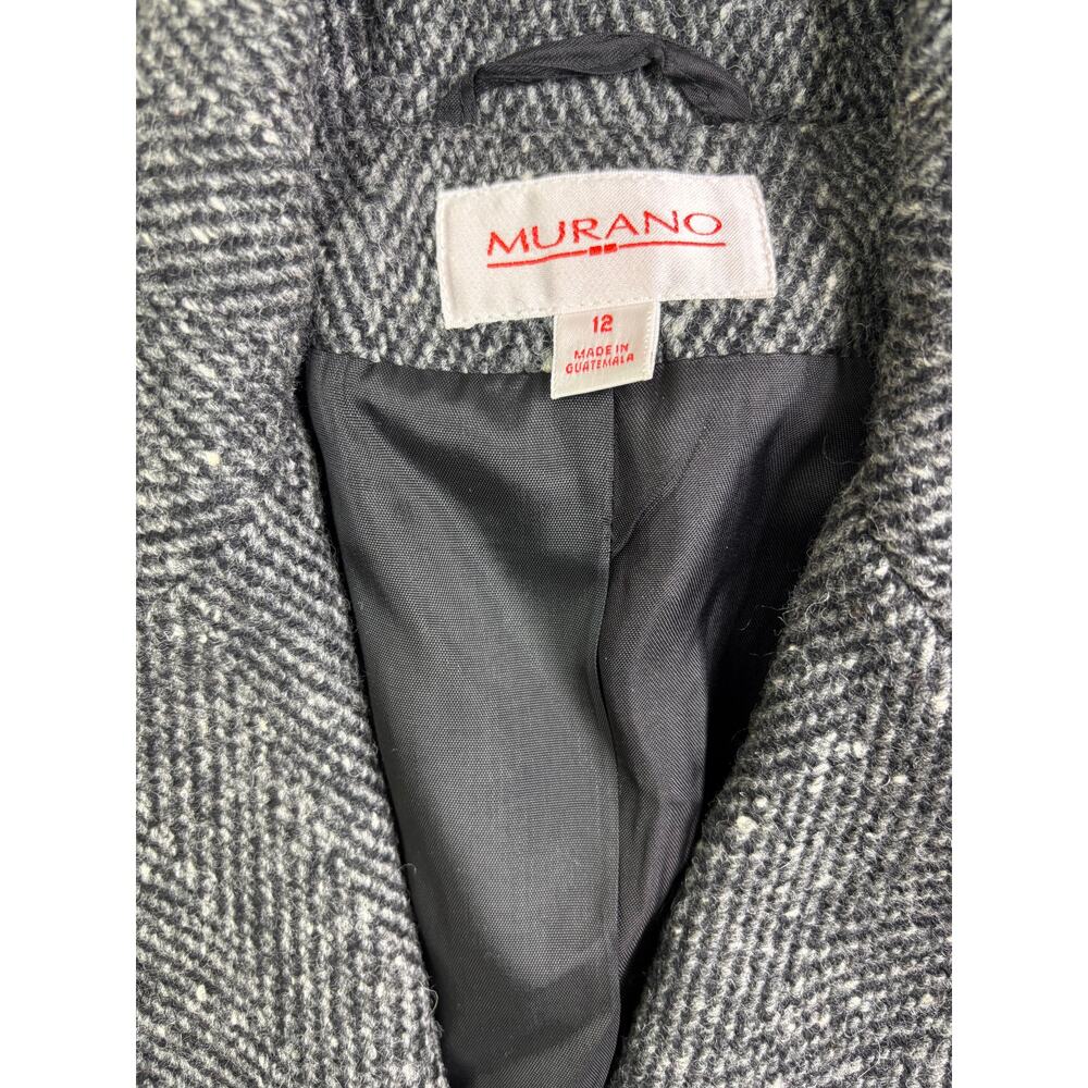 Murano Wool Single-Breasted 3/4 Long Women's Overcoat, Size 12 - Picture 3 of 4